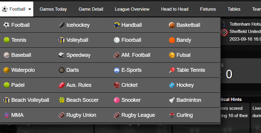 Football Fixtures & Results, Results Widget API XML Feed