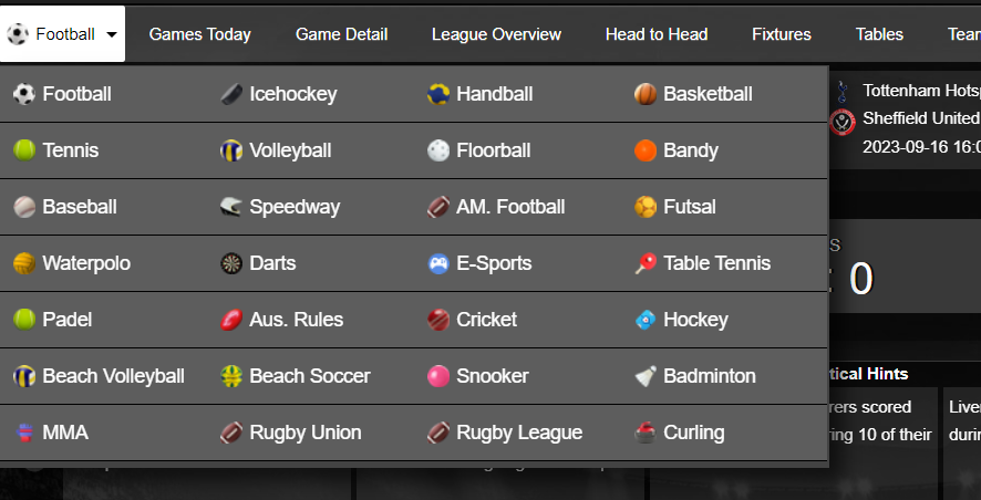 Football Livescore Widgets, Live Widget, Livescore API XML