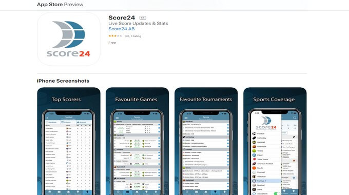 Formula 1, Baseball, Darts and more sports addition in Score24 iOS app