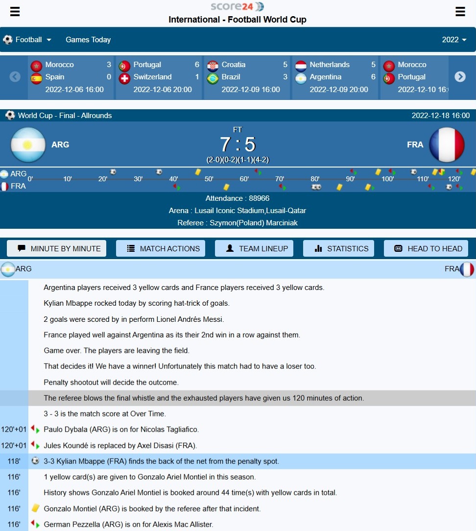 scorecenter game detail page Image link