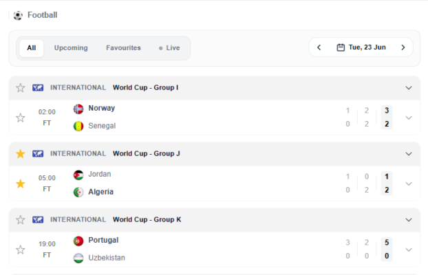 livescorev2 We’ve Launched the First Version of Our New Livescore Platform!
